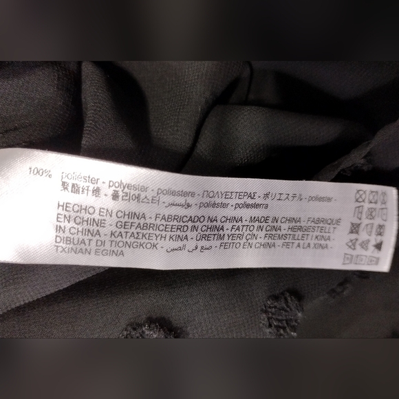 Zara Sheer Swiss Dot Blouse Women's S Black Retro Boho Y2K Fairy Grunge - Picture 9 of 9